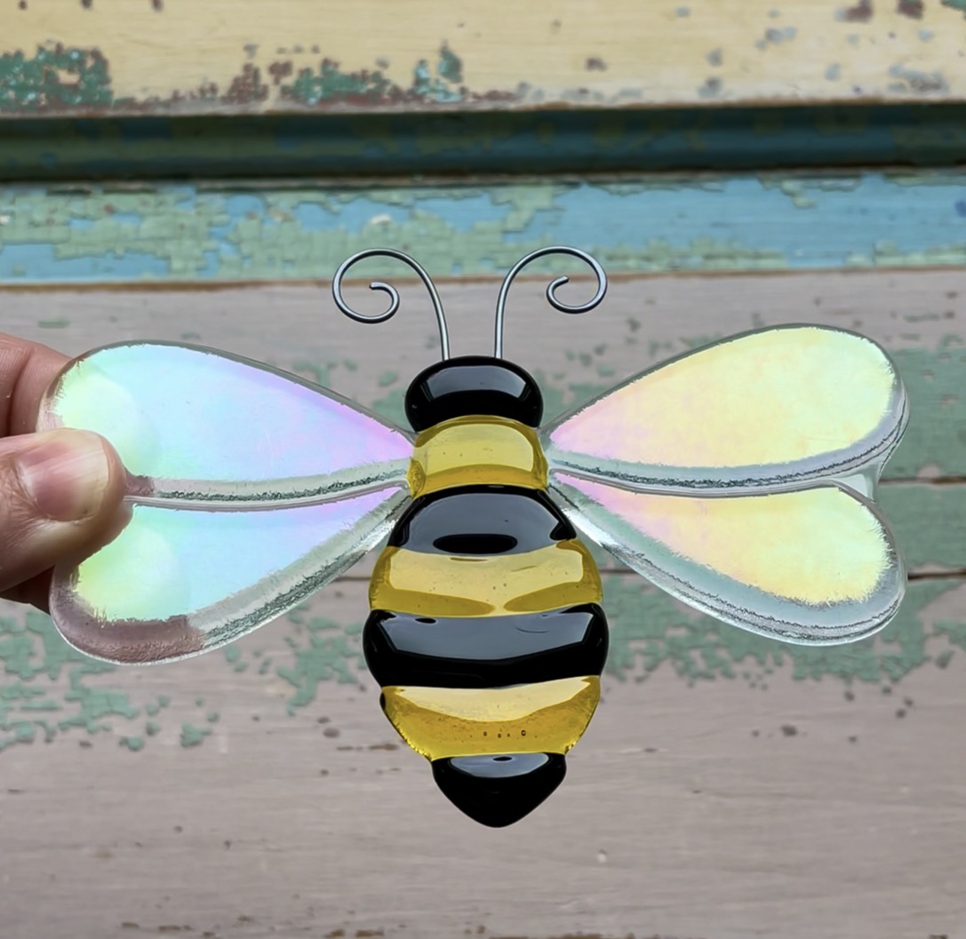 Fused glass bee