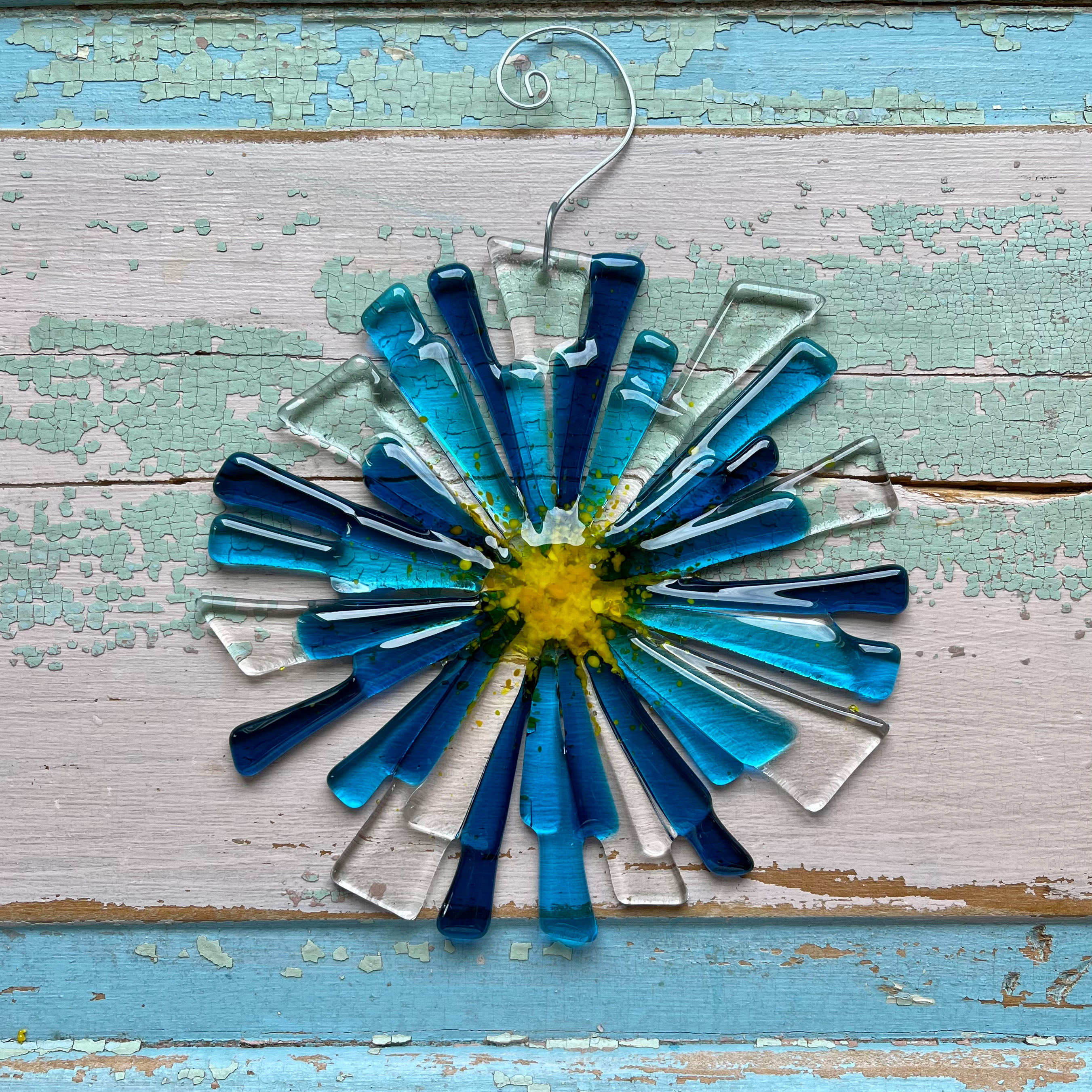Fused Glass: Flower Blue